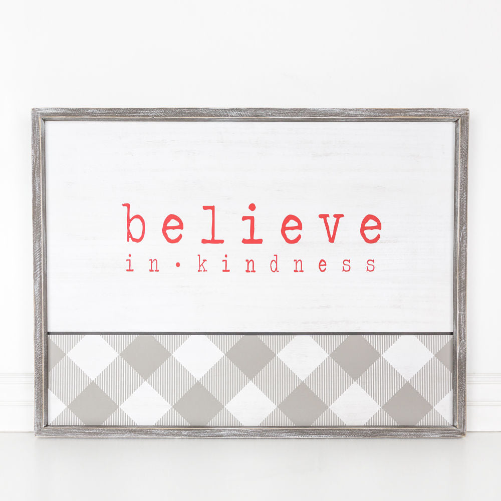 Believe In Kindness Wood Framed Sign