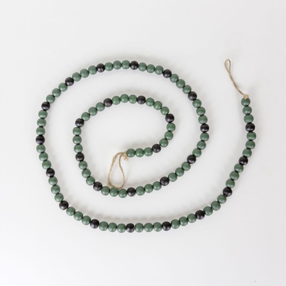 Wood Bead Garland in Green and Black