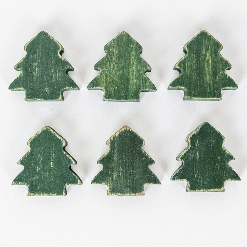 Wood Tree Shapes - Set of 6