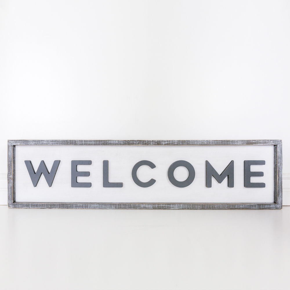 Welcome Double-Sided Wood Sign