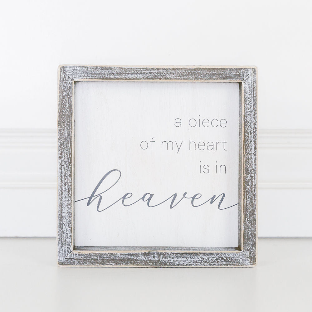Heaven Memorial Wood Frame Sign