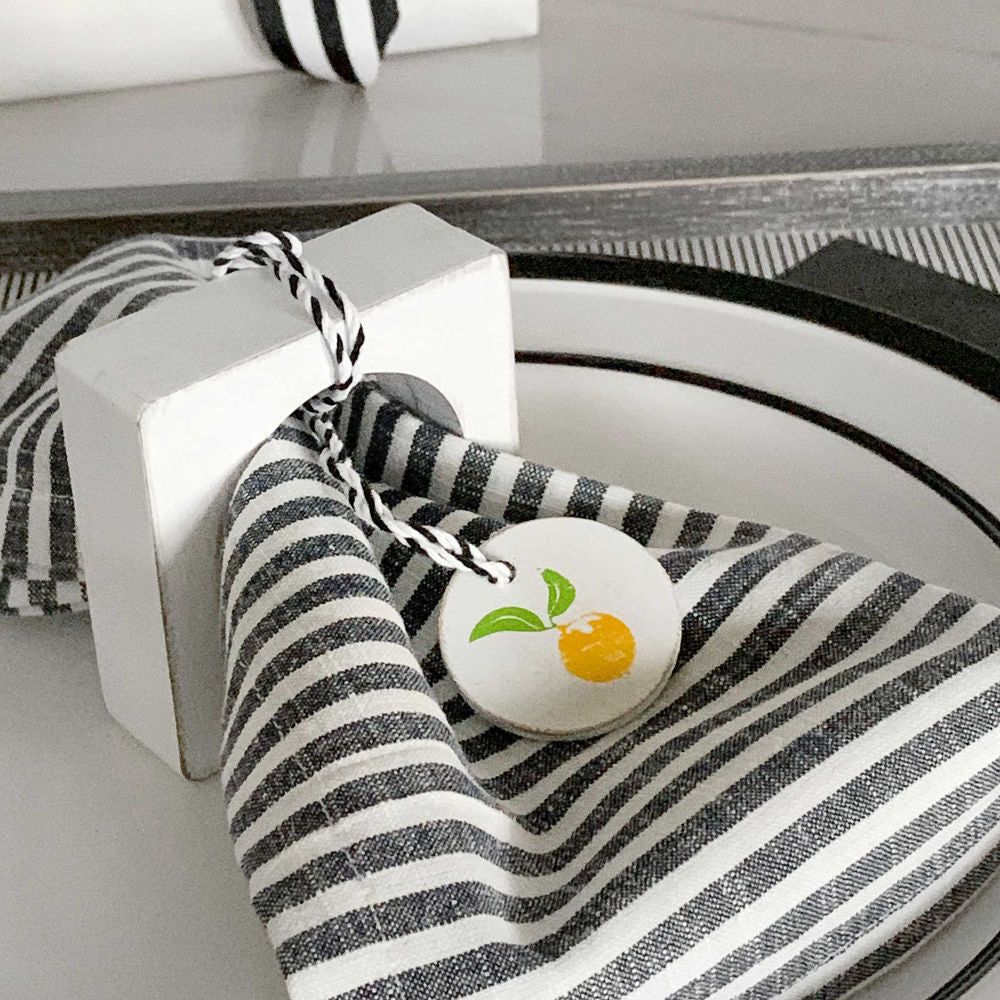 Wood Napkin Ring - Lemon Pattern