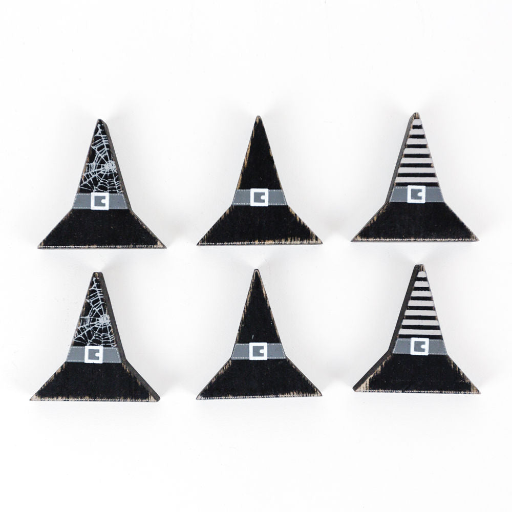 Witch Hat Wood Shapes - Set of 6