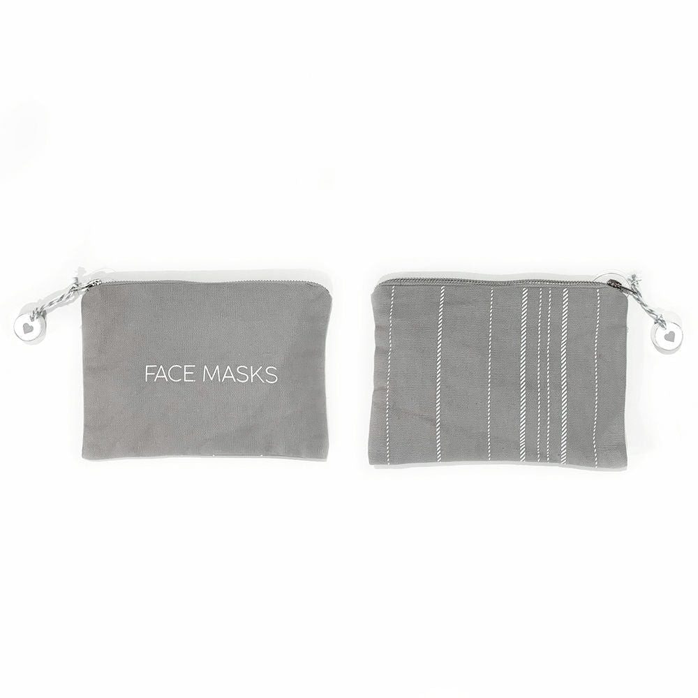Face Masks Striped Canvas Clutch