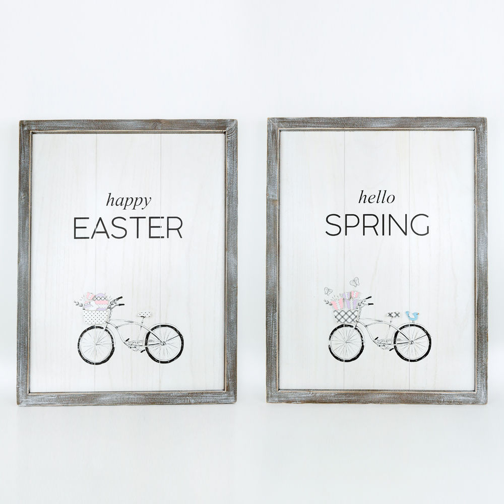 Reversible Easter/Spring Wood Framed Sign