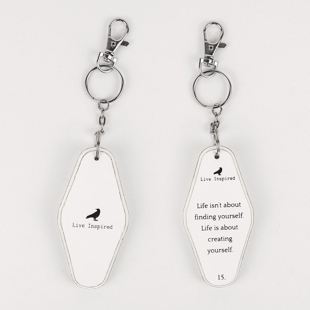 Life Creating Yourself Wood Keychain