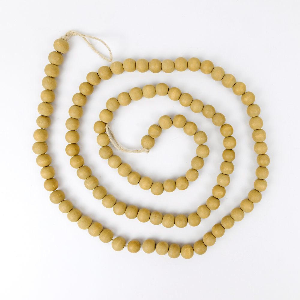 Bamboo Wood Bead Garland in Amber