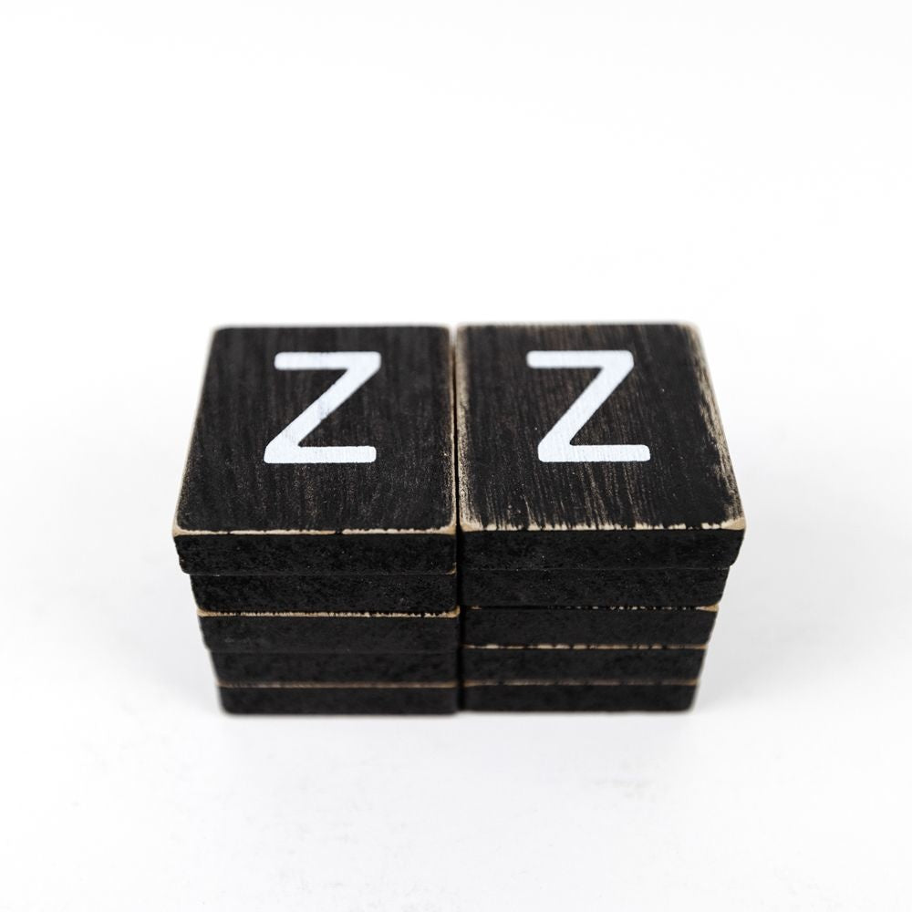 Wood Letter Tile Z - Black & White