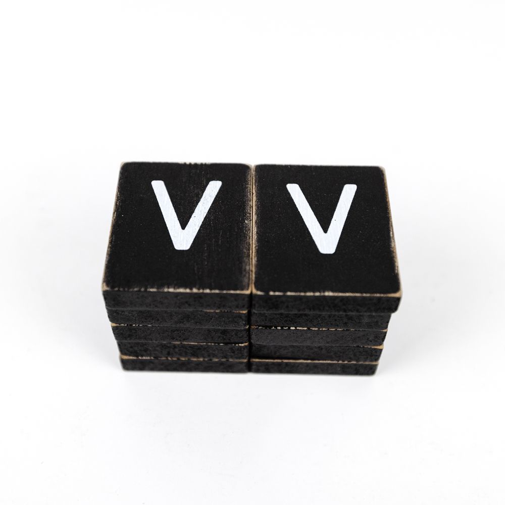 Wood Letter V Tile Set