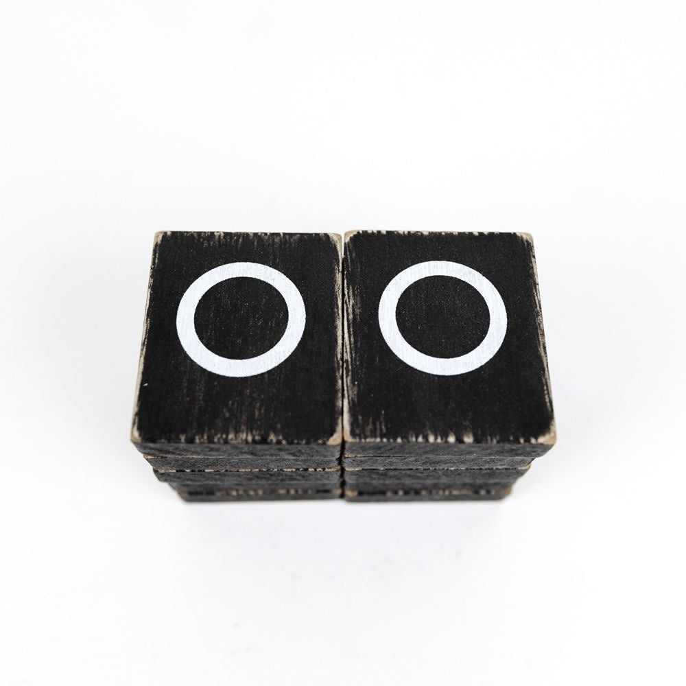 Wood Letter O Tile - Black & White