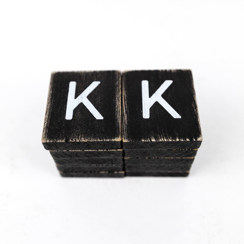 Wood Letter Tiles - Set of 10 (K)