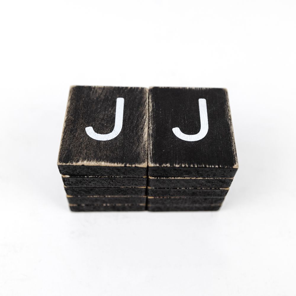 Wood Letter Tiles Set - J