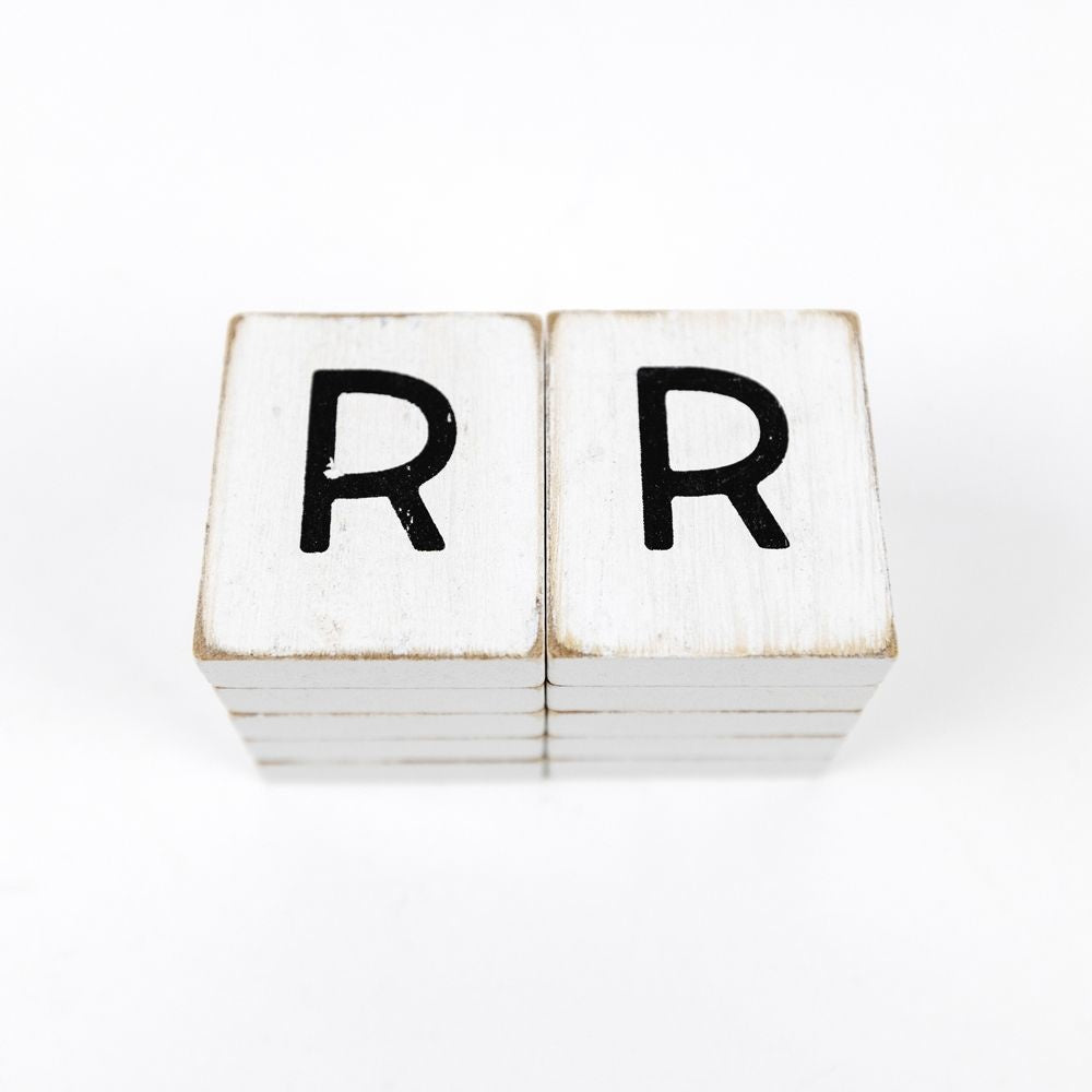 Wood Letter Tiles - Set of 10