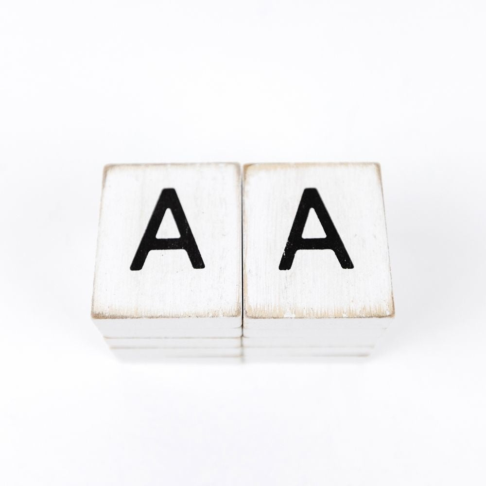 Wood Letter Tiles Set of Ten (A)