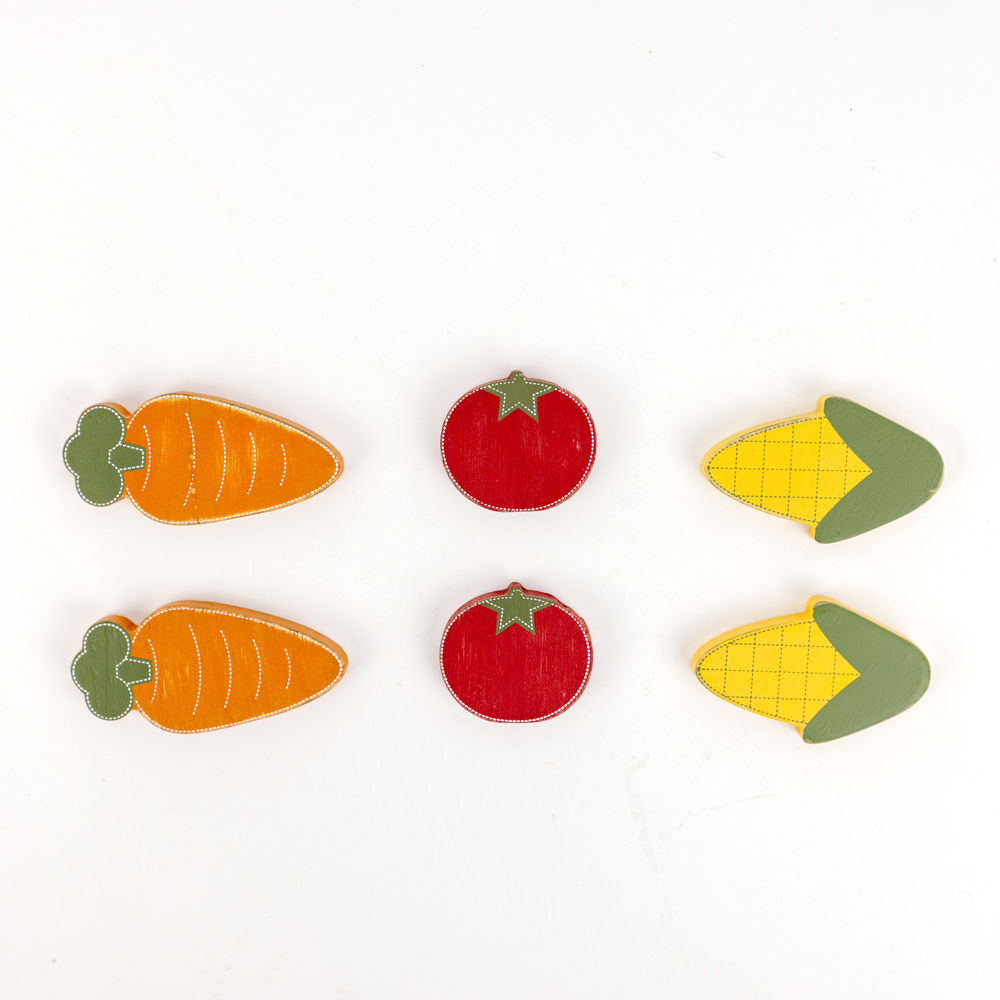 Vegetable Wood Shapes Set of 6