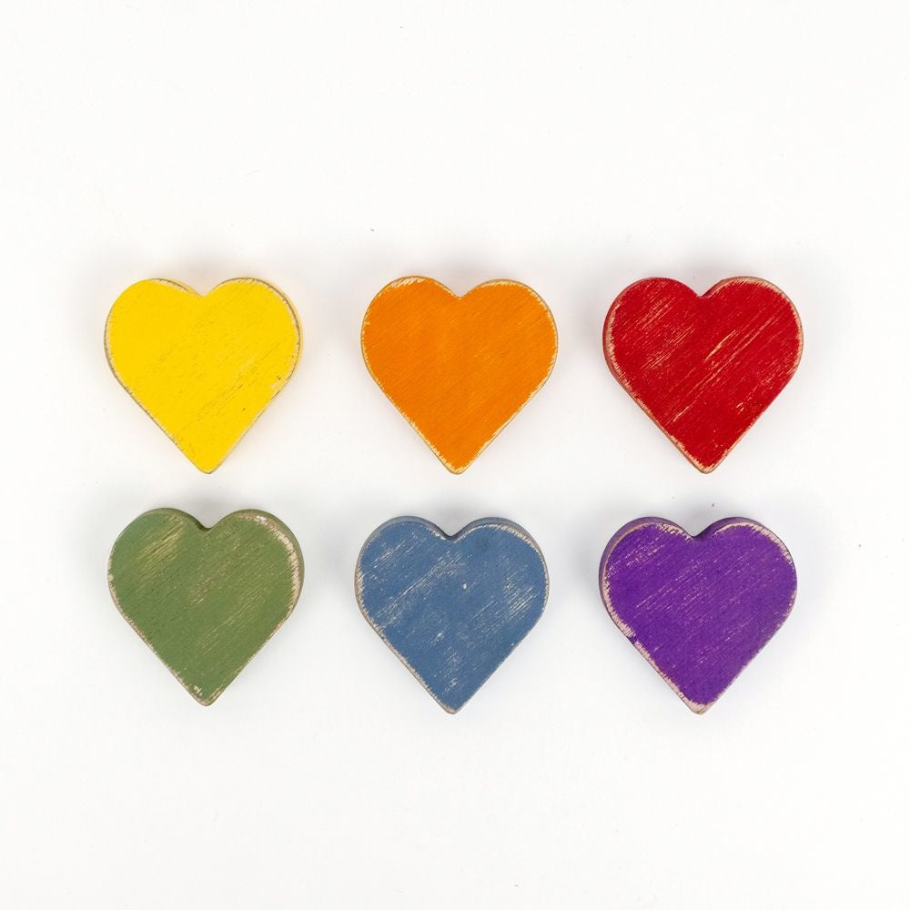 Rainbow Hearts Wood Shapes Set