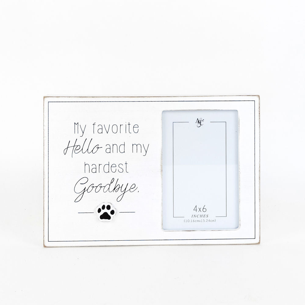 Hello/Goodbye Fur Babies Wood Photo Frame