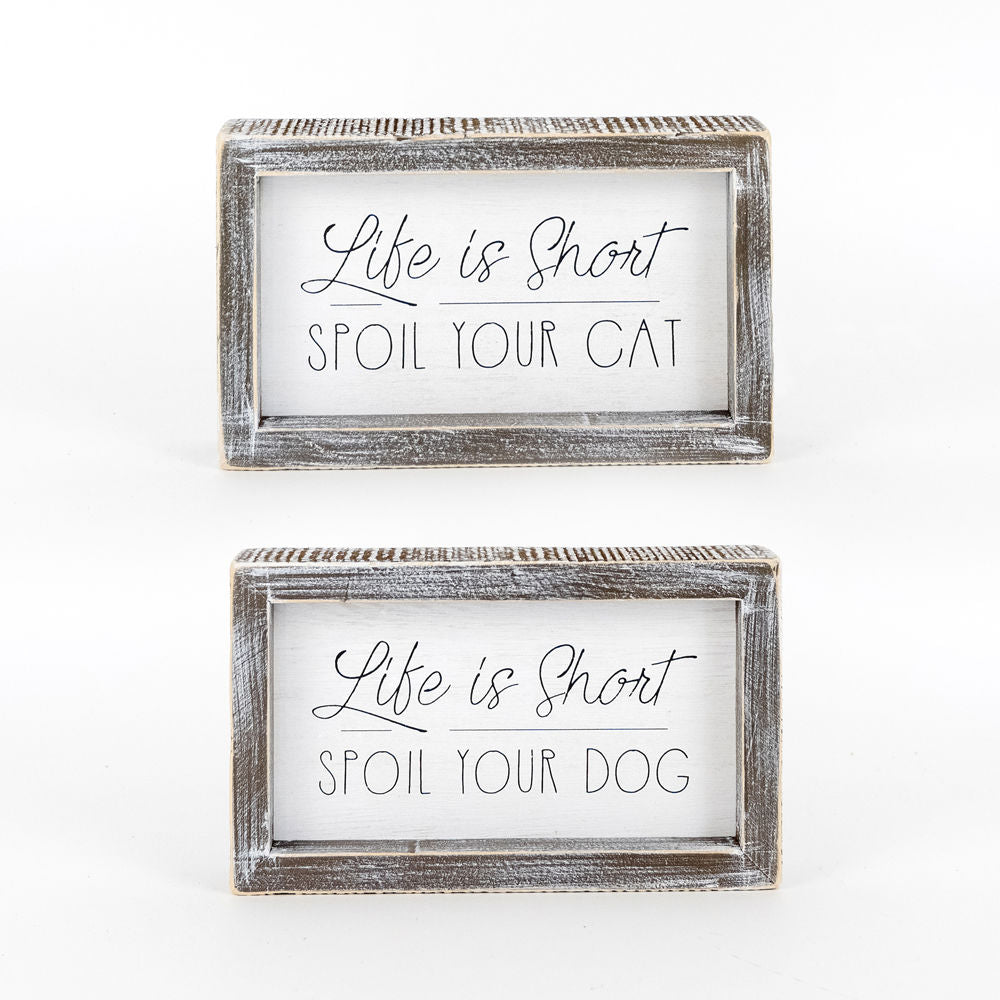 Reversible Wood Frame Sign - Fur Babies