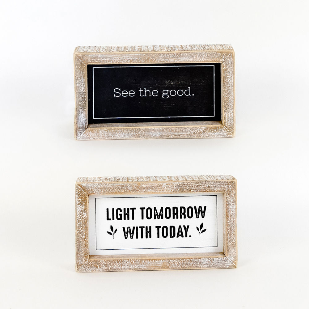 Reversible Wood Frame Sign - Good/Today