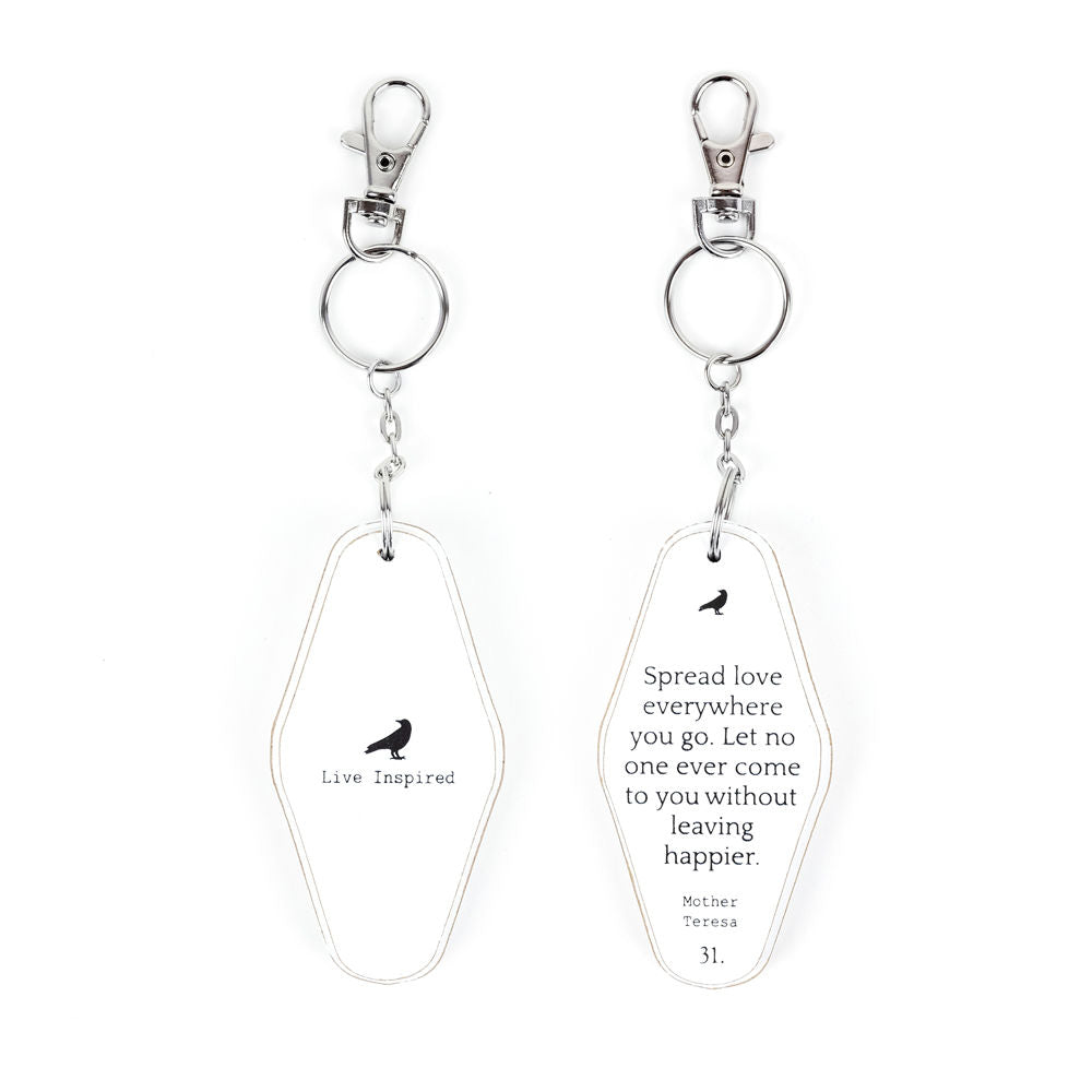 Spread Love Wooden Keychain