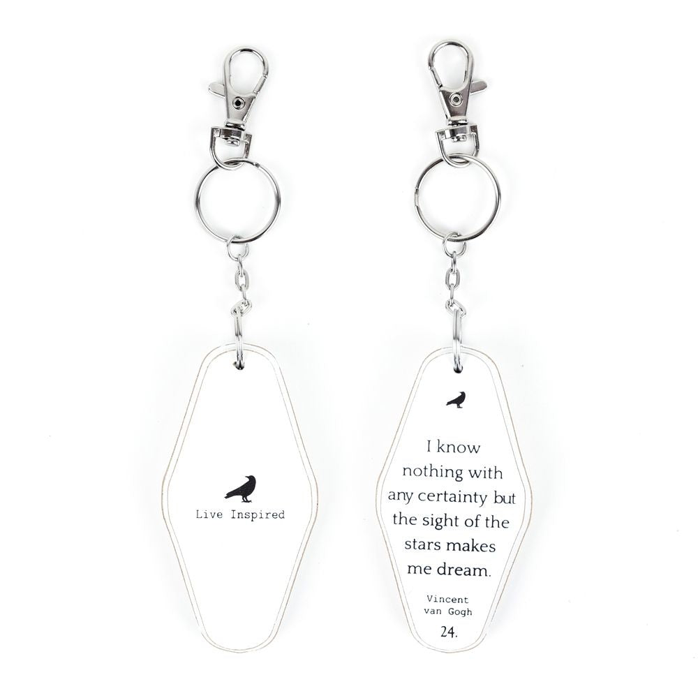 Reversible Wood Inspirational Keychain