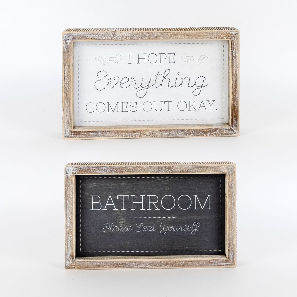 Reversible Wood Frame Sign - Seat/Hope