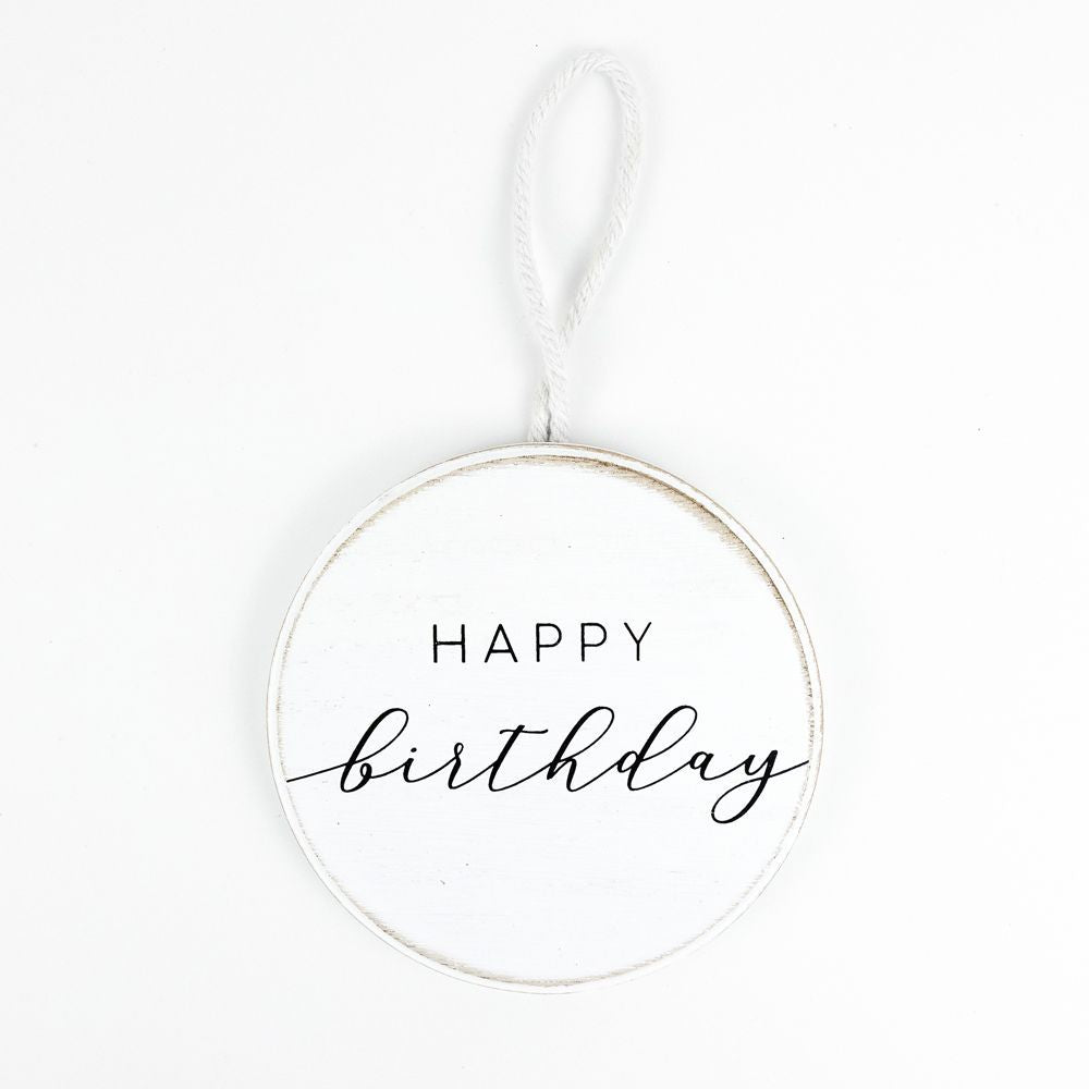 Birthday Round Wood Ornament