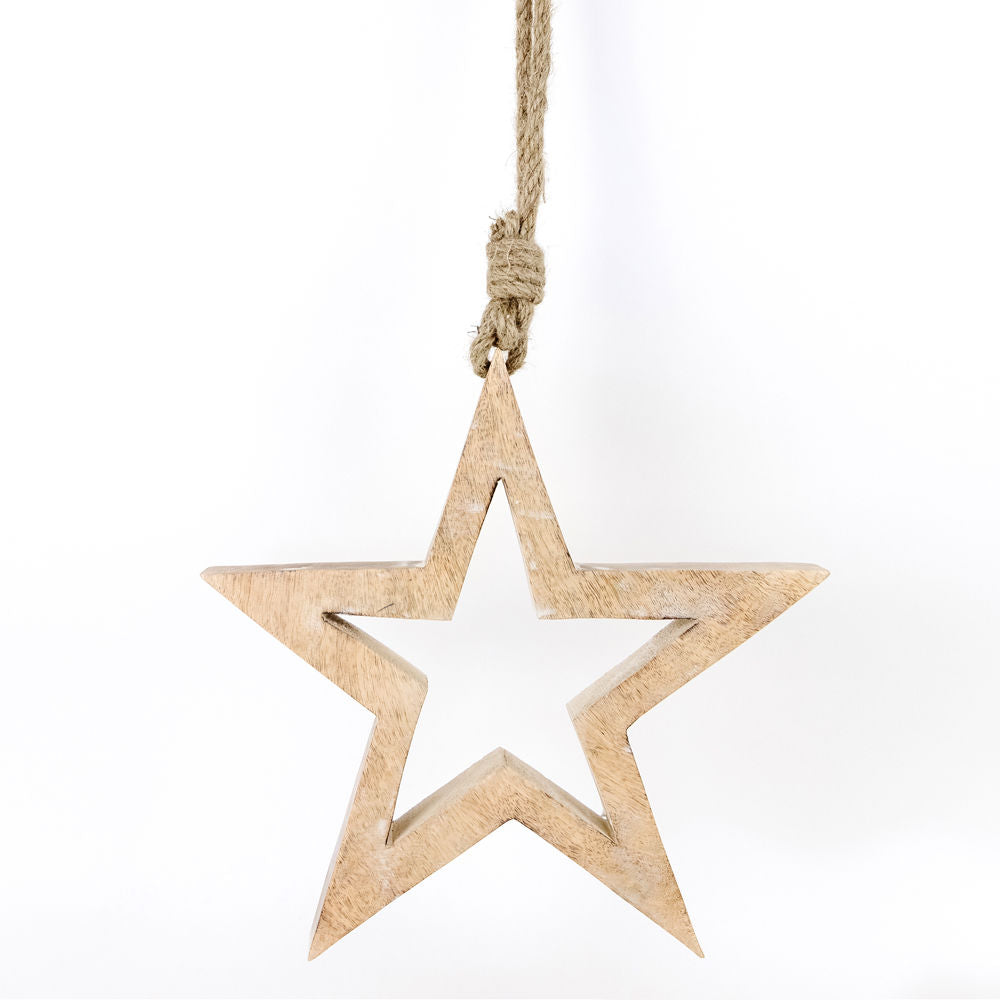 12x12 Mango Wood Star Ornament