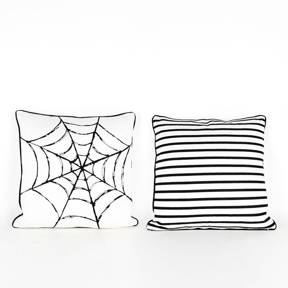 Spider Web Reversible Canvas Pillow