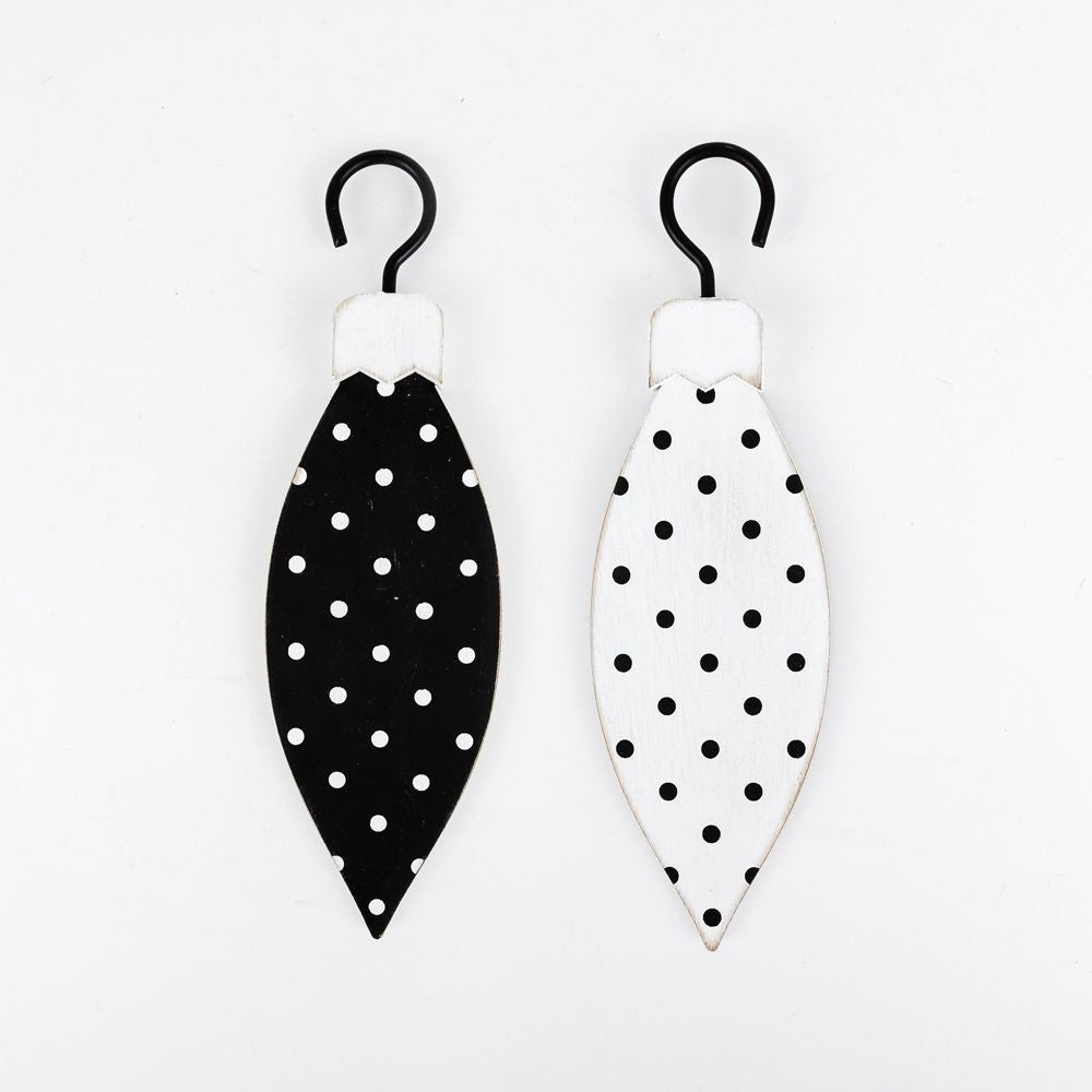 2x6 Polka Teardrop Wood Ornament - Believe In Kindness