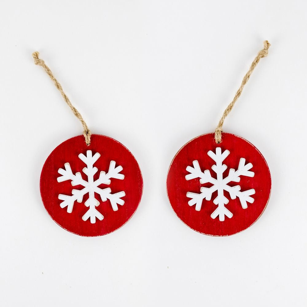 4x4 Snowflake Double-Sided Wood Ornament