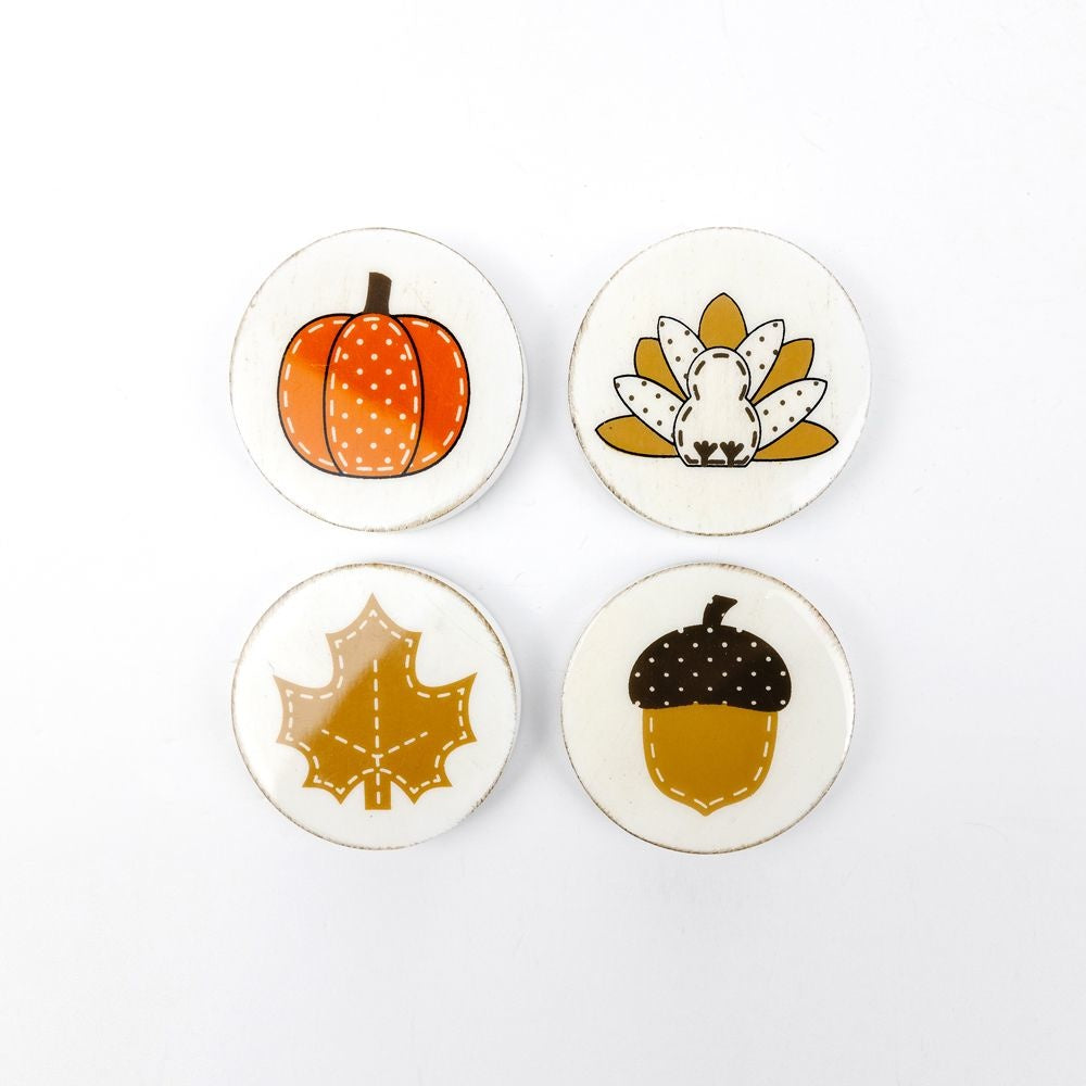 Fall Seasonal Wood Magnets - Set of 4