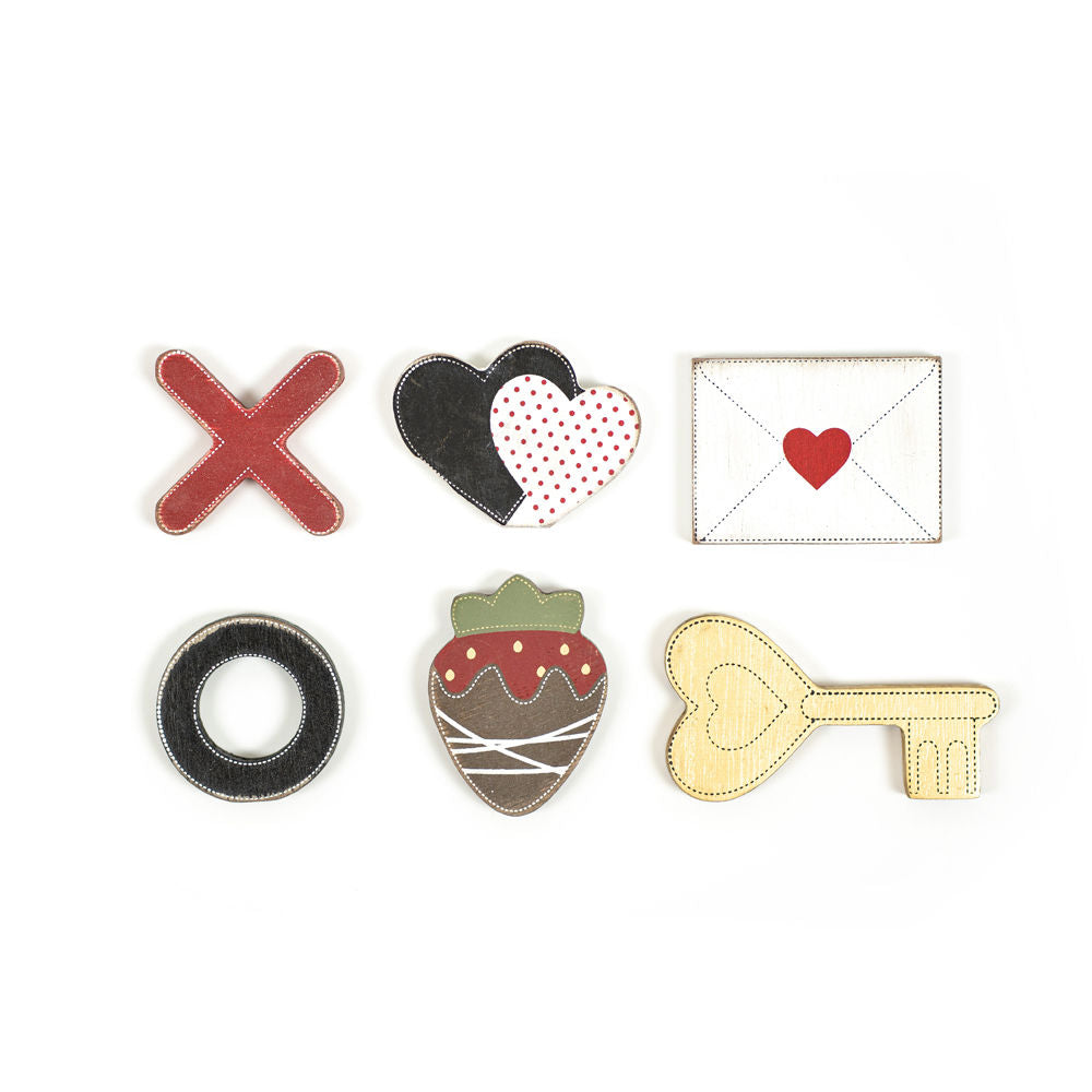 Valentine's Wood Shapes Set of 6