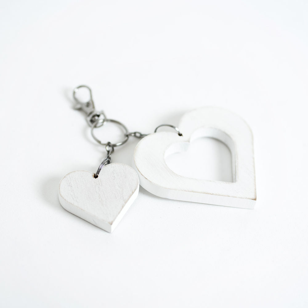 Wood Heart Keychain