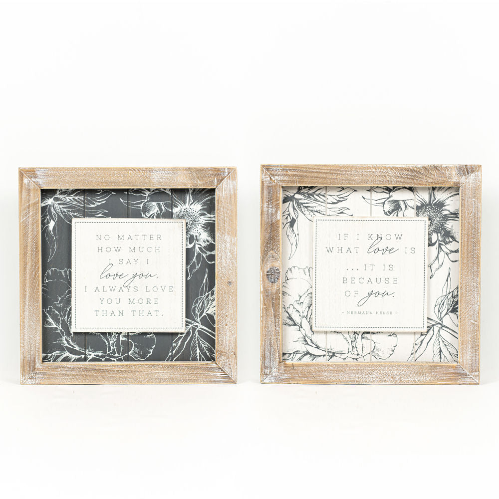 Reversible Wood Frame Sign - Mom's Love Edition