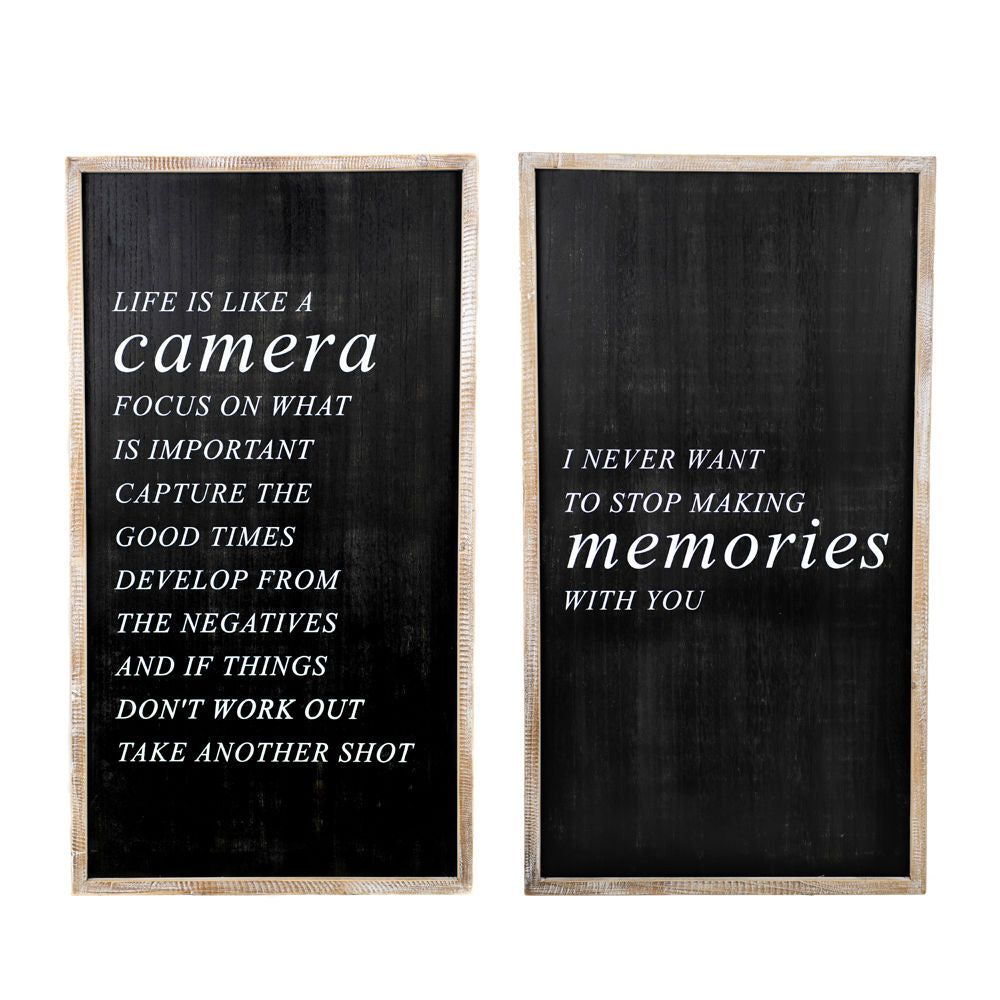 Camera & Memories Reversible Wood Sign
