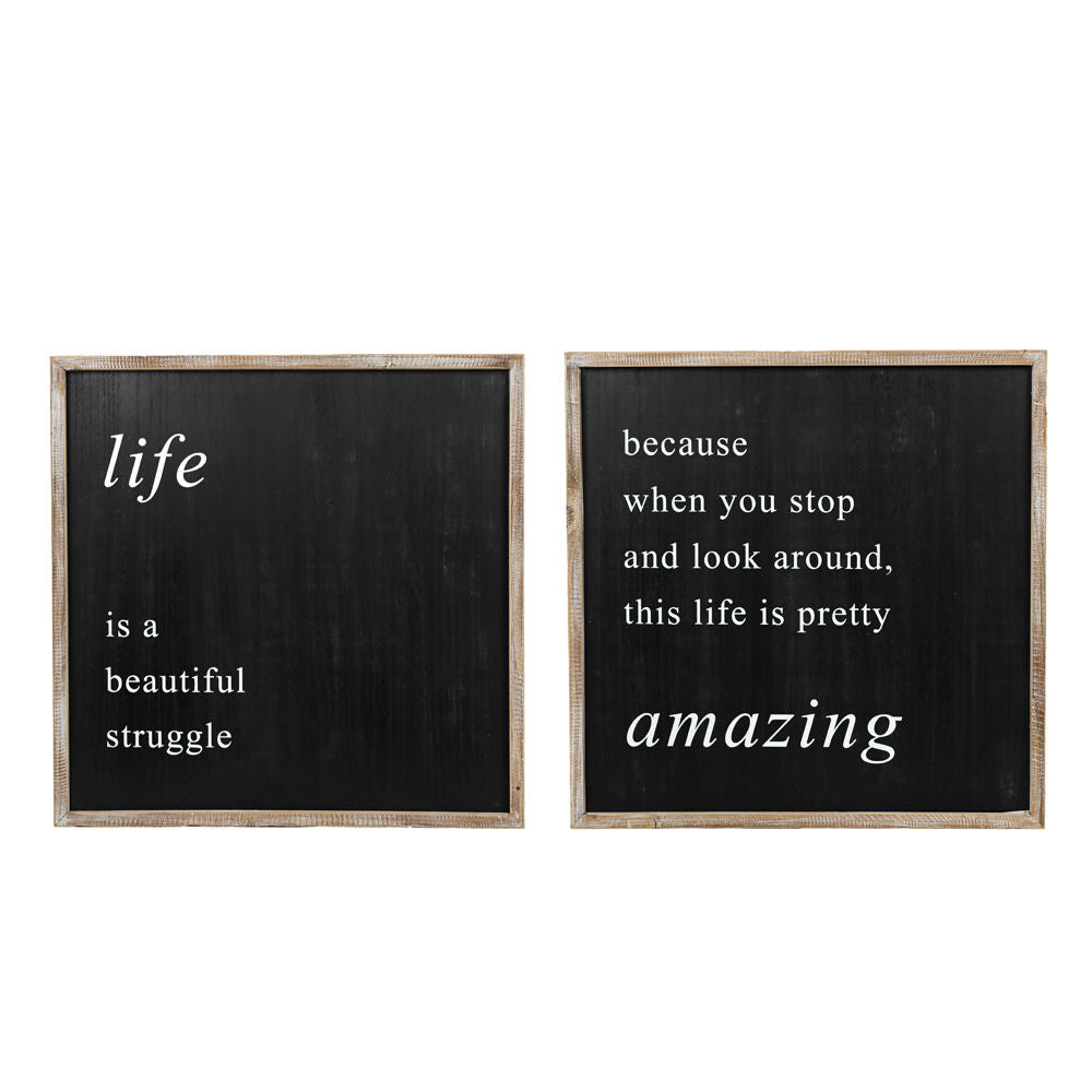 Life is Amazing Reversible Wood Sign