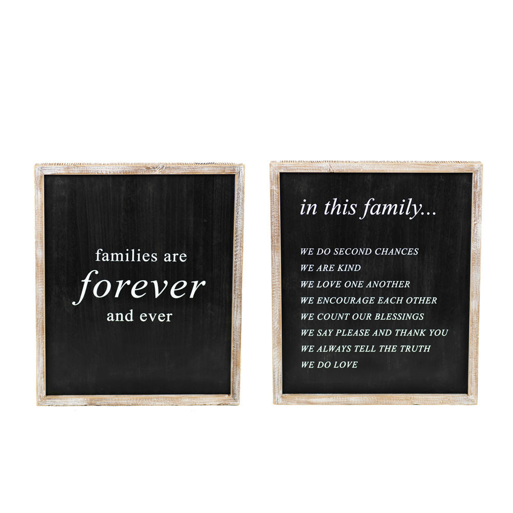 16x20 Reversible Wood Frame Sign - Forever/Family
