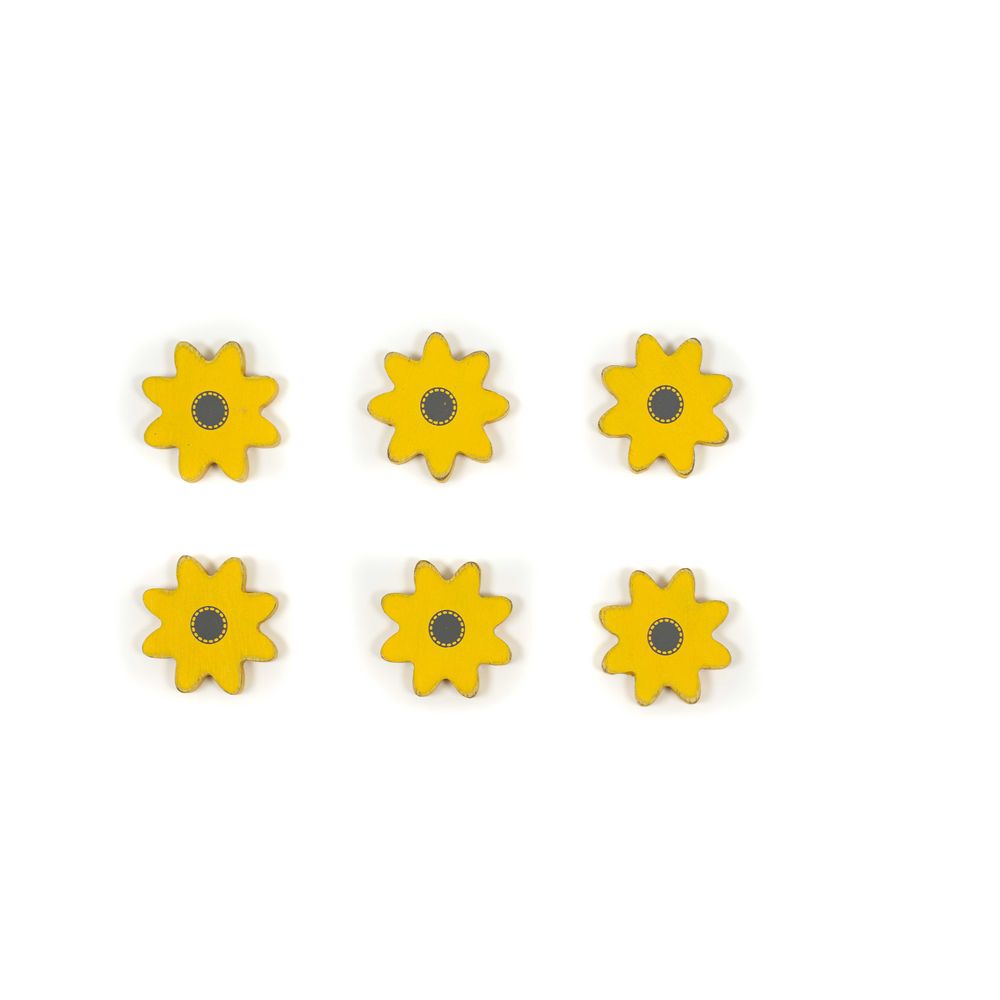 Daisy Wood Shapes Set of 6