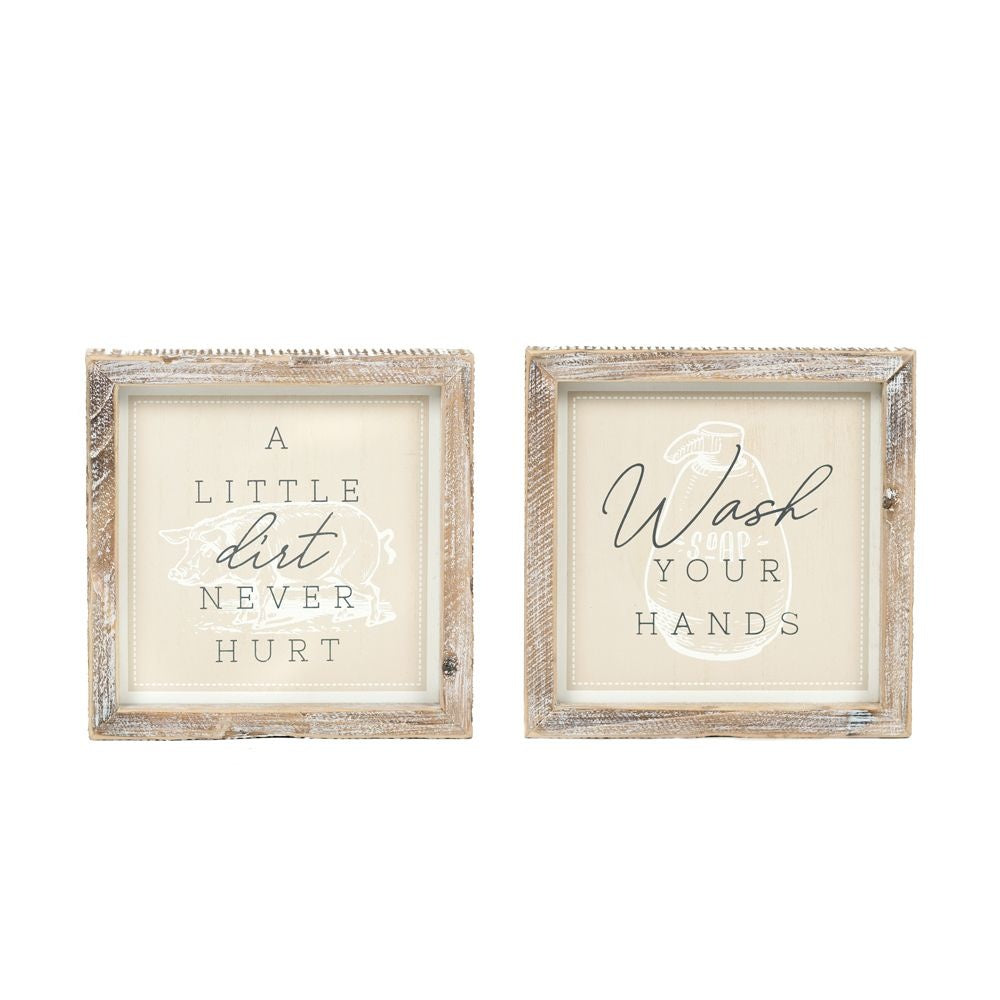 Reversible Wood Frame Sign - Dirt/Wash