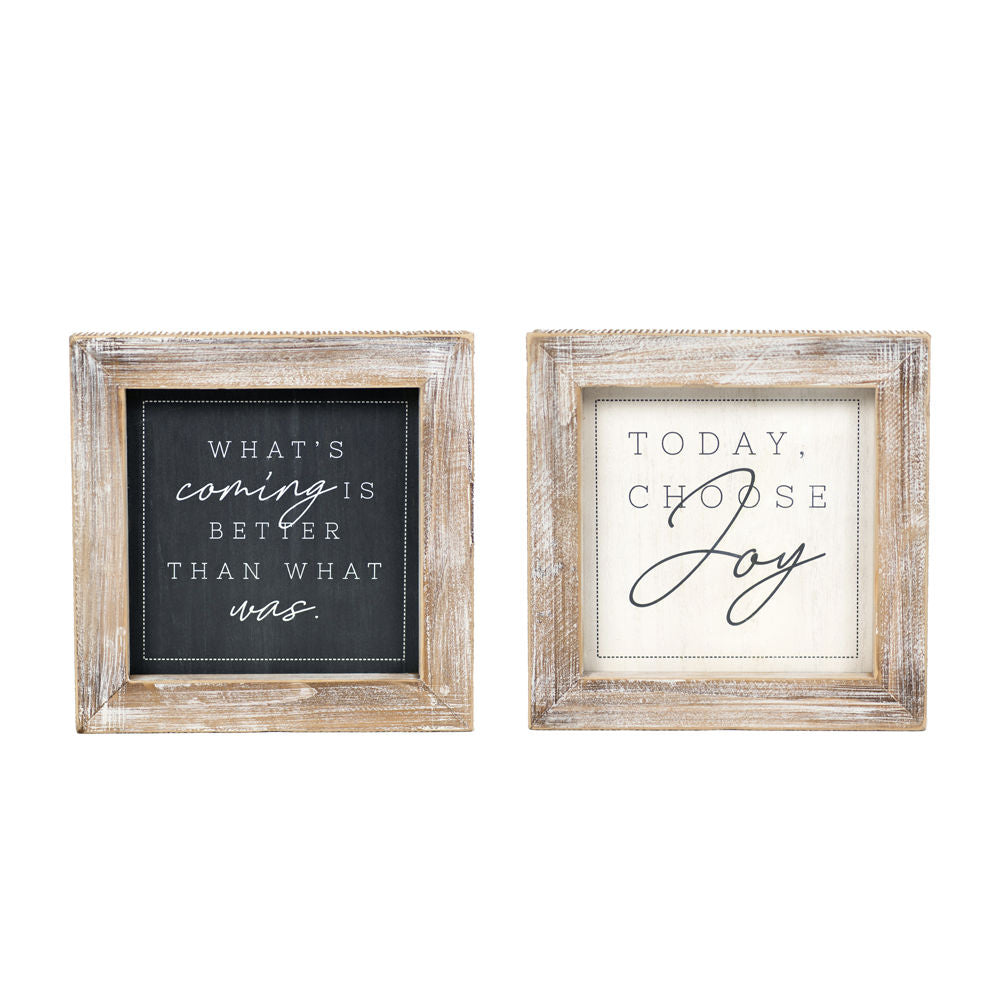 JOY/BETTER Reversible Wood Frame Sign