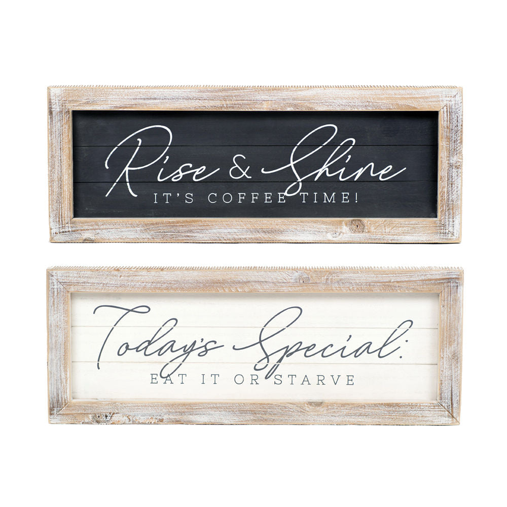 24x9 Reversible Wood Frame Sign - Rise/Today