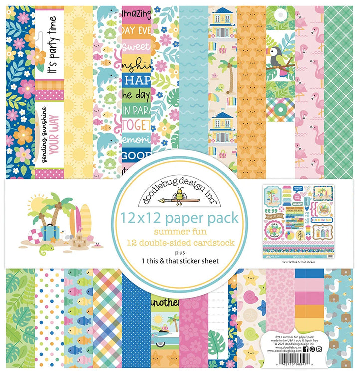 Summer Fun Paper Pack, 12" x 12" - Doodlebug