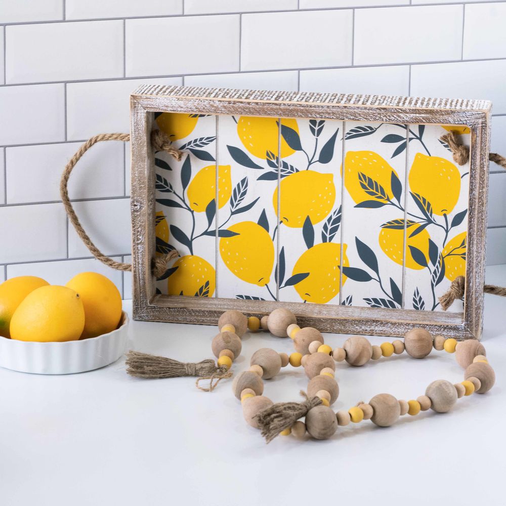 Lemon Wooden Shiplap Tray