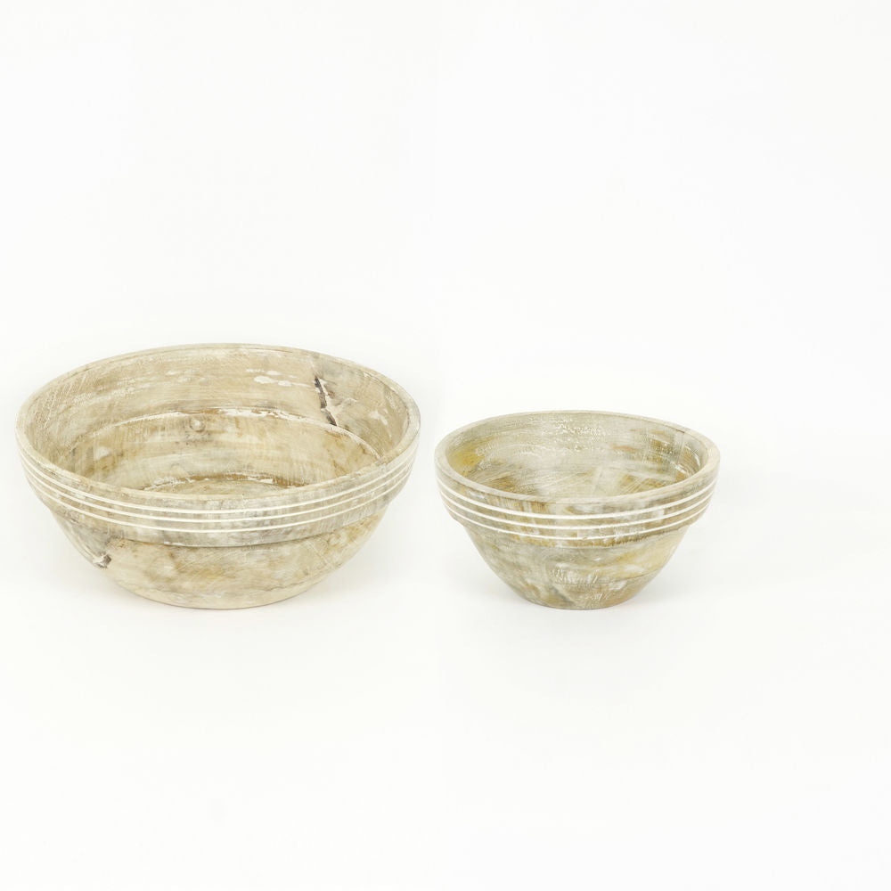 Mango Wood Nested Bowls - Set of Two