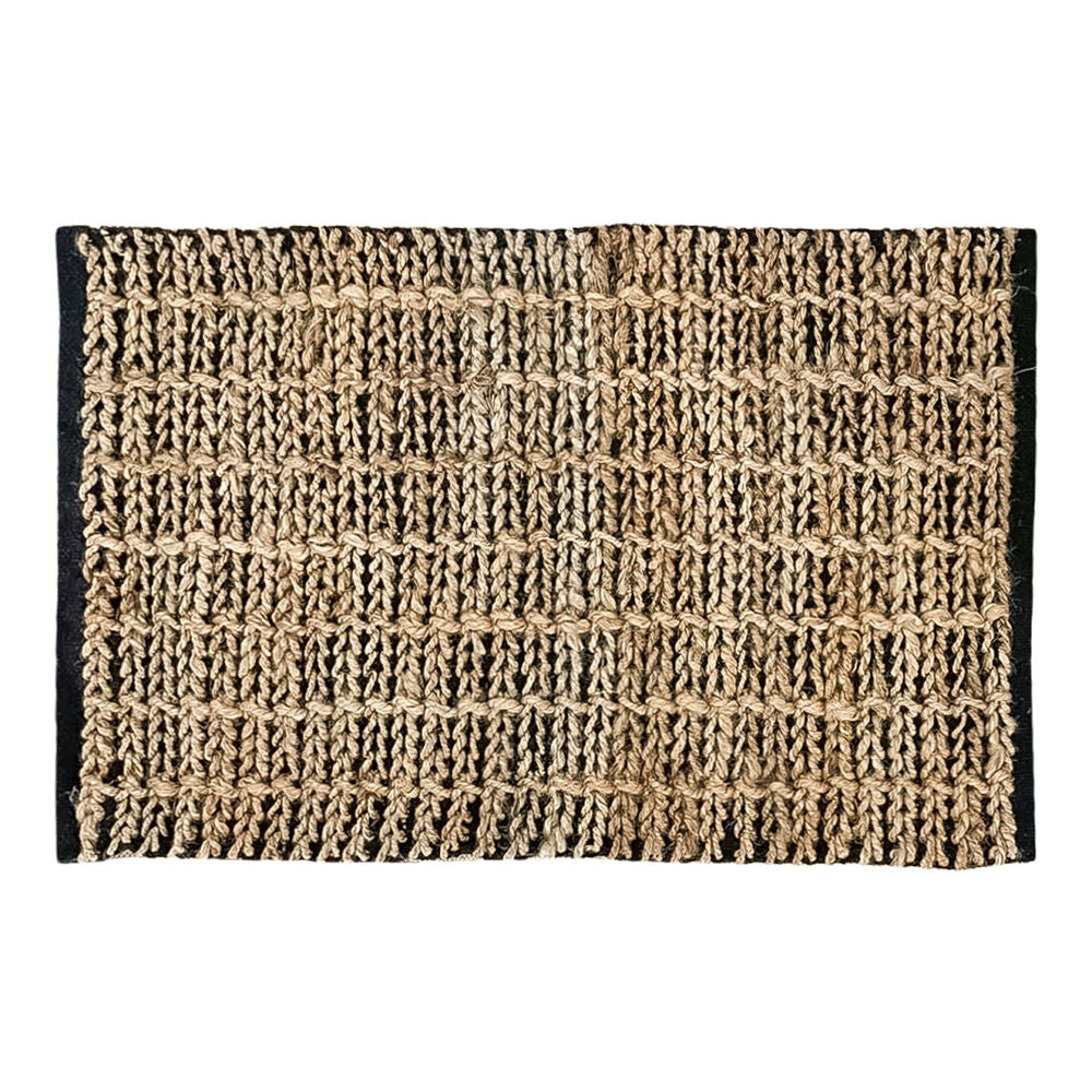 24x35 Rug 24x35 Black Natural Jute Hemmed Rug | Adams & Co.