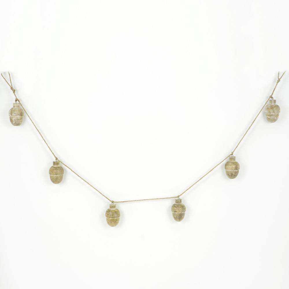 Mango Wood Acorns Garland