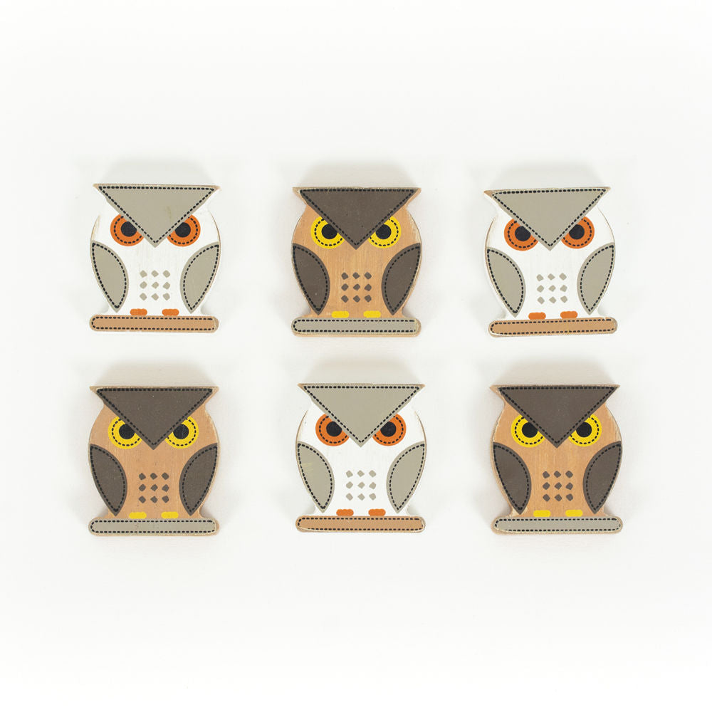Owl Wood Shapes Set of 6
