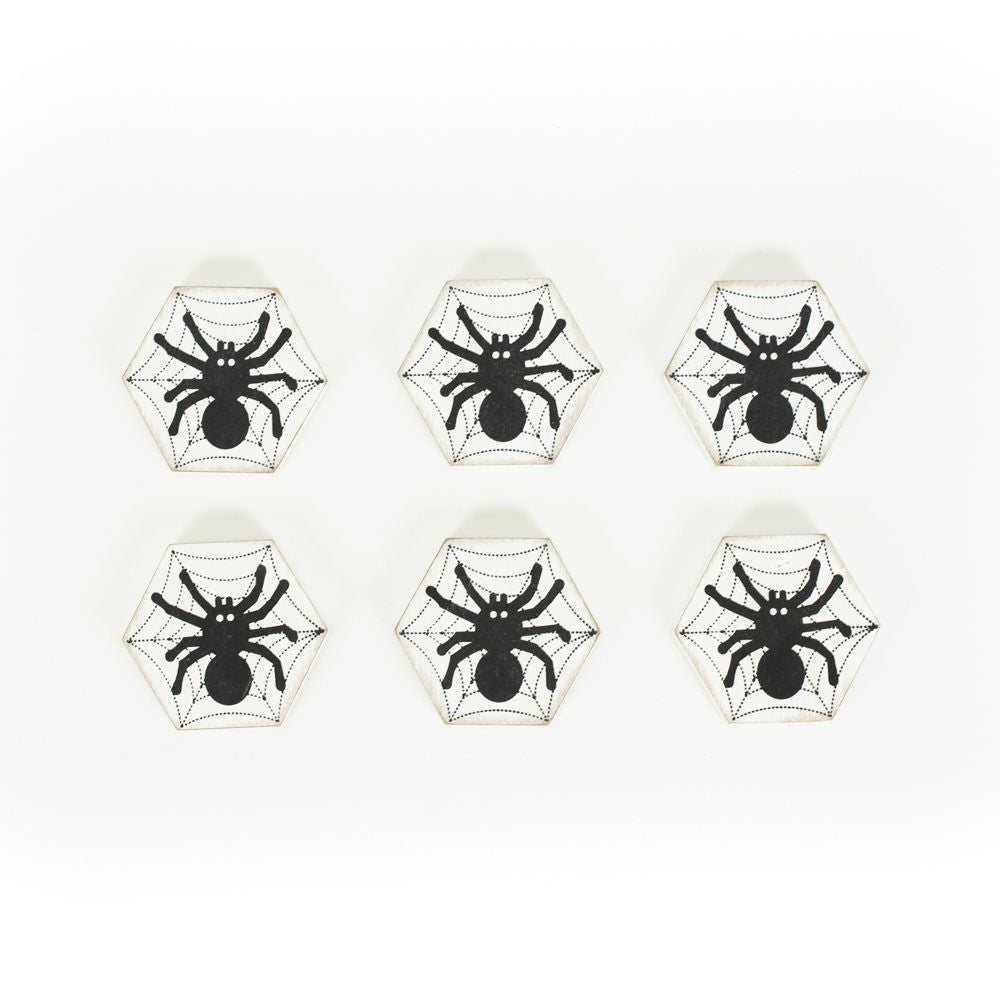 Wooden Spider Shapes Set of 6