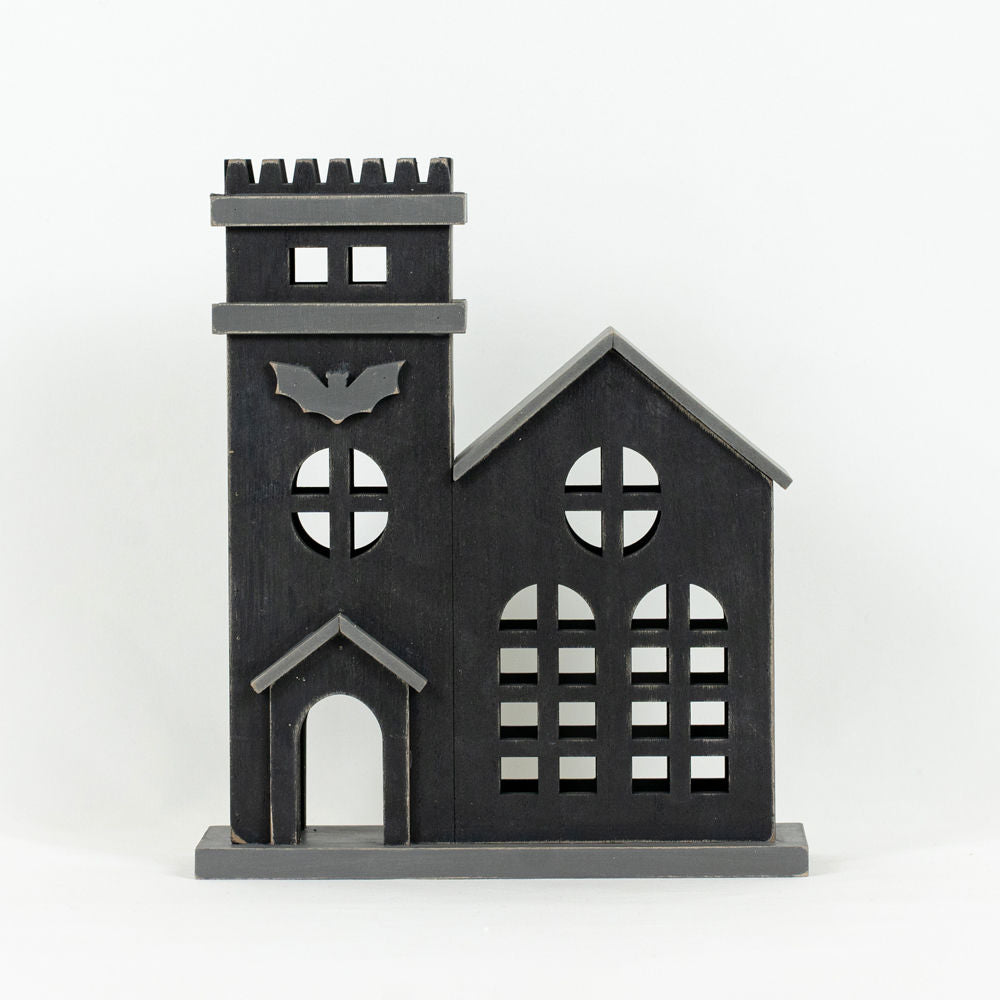 Haunted House Wood Block Decor